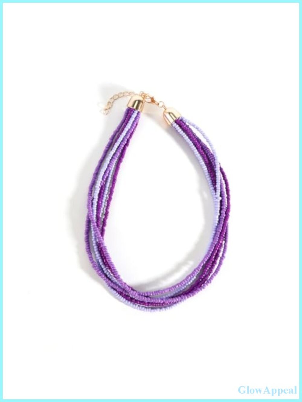 6 Layer Seed Beaded Choker Necklace Bohemian Handmade Crystal Stone Adjustable